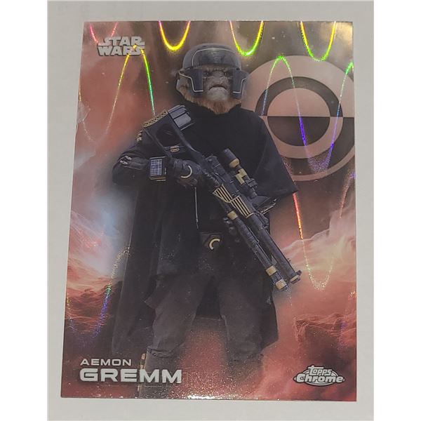 2025 Topps Chrome Star Wars RayWave Refractor card #103 Aemon Gremm