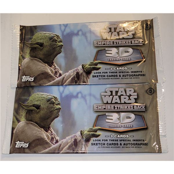 Lot of 2 packs of Star Wars Empire Strikes Back 3D trading cards