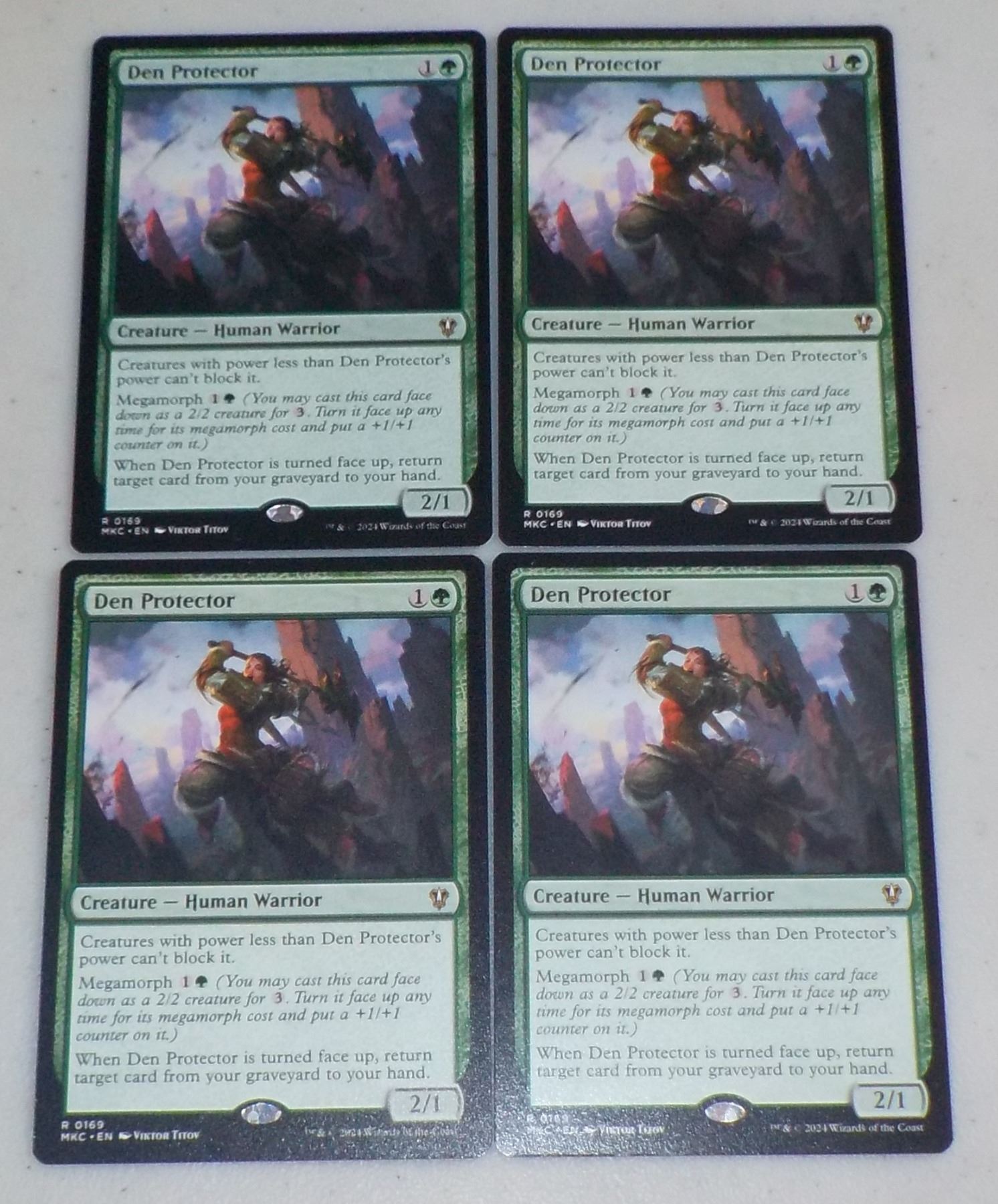 Lot of 4 Magic The Gathering Den Protector Rare cards R 0169