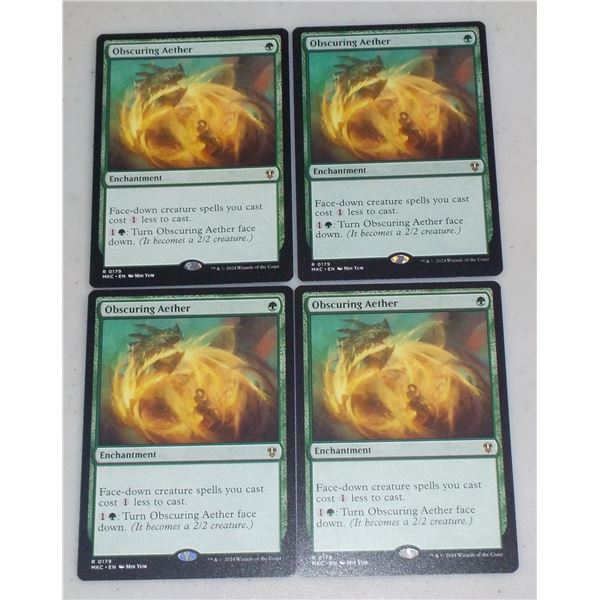 Lot of 4 Magic The Gathering Obscuring Aether Rare cards R 0179