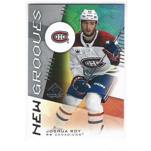Joshua Roy 2024-25 SP Game Used New Grooves Rookie card NG-12
