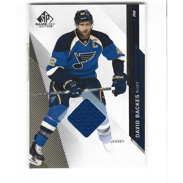 David Backes 2014-15 SP Game Used Jersey card #27