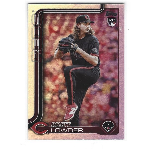 Rhett Lowder 2025 Topps Series 1 Rainbow Foil Rookie card #205