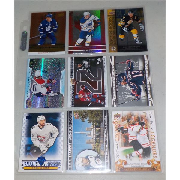 Lot of 9 assorted Tim Hortons Hockey Insert cards