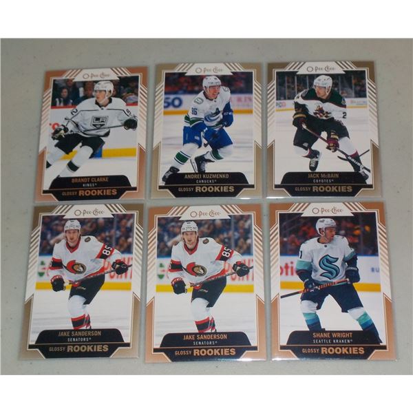 Lot of 6 2022-23 Upper Deck OPC Glossy Rookies cards