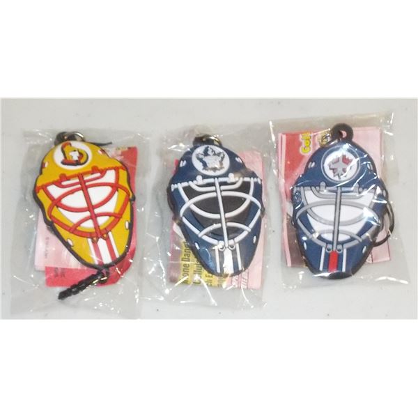 Lot of 3 NHL Keychains - Jets Leafs & Senators