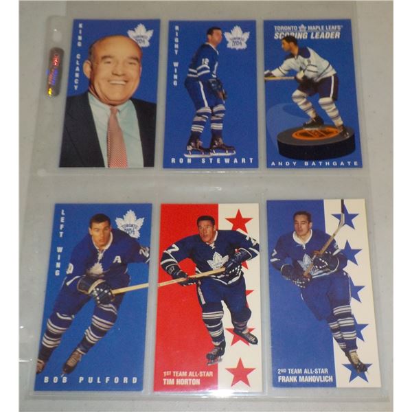 Lot of 6 1994-95 Parkhurst Reprints tall boy cards all Maple Leafs with Tim Horton & more