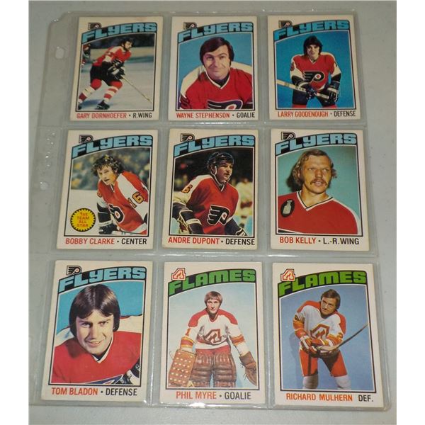 Lot of 9 1976-77 O-Pee-Chee Hockey cards