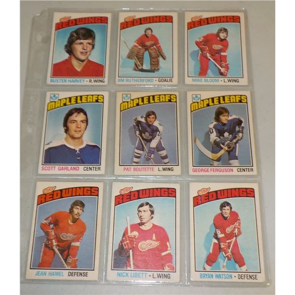 Lot of 9 1976-77 O-Pee-Chee Hockey cards
