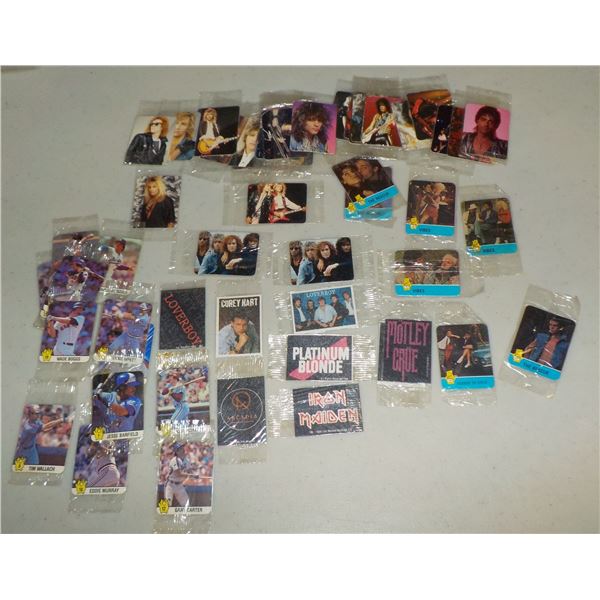 Big Lot of assorted Hostess Stickers/cards With Baseball, Rock bands & more