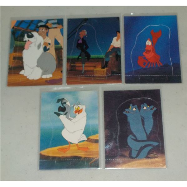 Lot of 5 1991 Pro Set The Little Mermaid Stand-Up cards