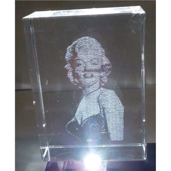 Marilyn Monroe 3D Laser Etched Glass Paperweight