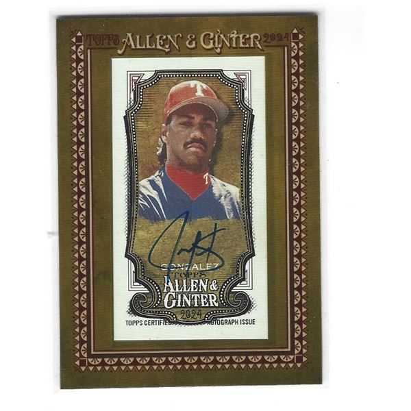 Juan Gonzalez 2024 Allen & Ginter Framed Mini Autograph card MA-JG