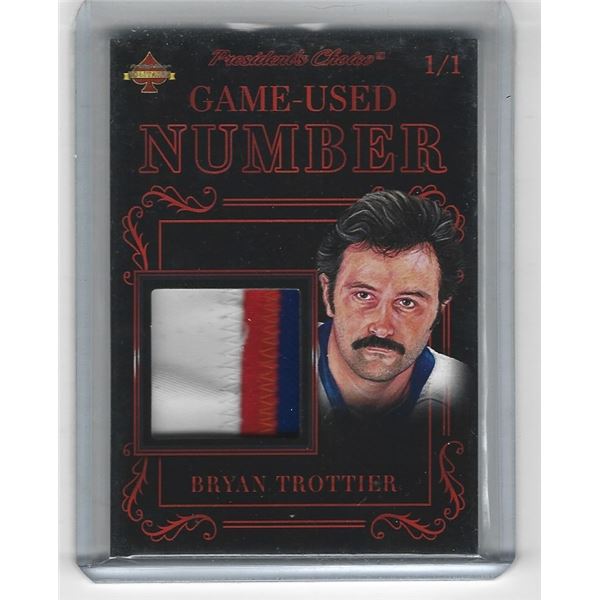 Bryan Trottier President's Choice Solitaire Series Number relic card #d 1/1