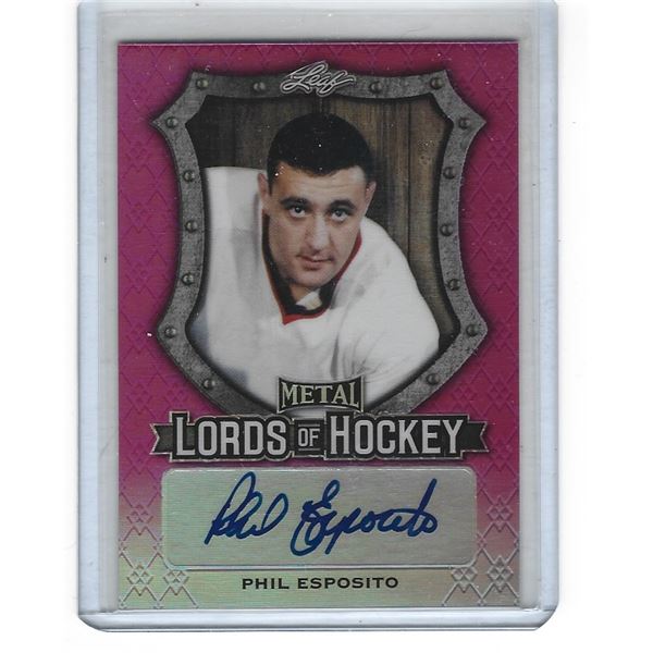 Phil Esposito 2016-17 Leaf Metal Lords of Hockey Autograph card LH-PE1 #d 2/5