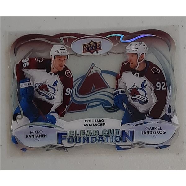 Mikko Rantanen Gabriel Landeskog 22-23 Upper Deck Clear Cut Foundation CCF-LR