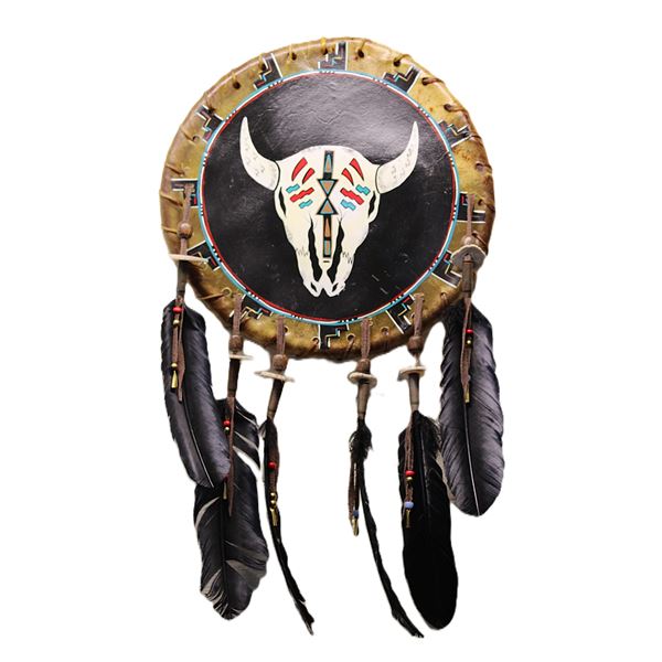 Signed And Numbered Native Bronze By RV Greeves- 27/50- "Spotted Horse"- 9"- Contemporary Rawhide Sh