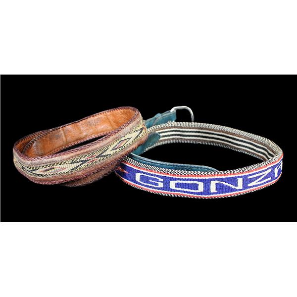 Braided Horsehair Gonzaga Belt- Stamped Bulldogs 41" X 1.25"- Prison Made Hitched Horsehair Belt- 37