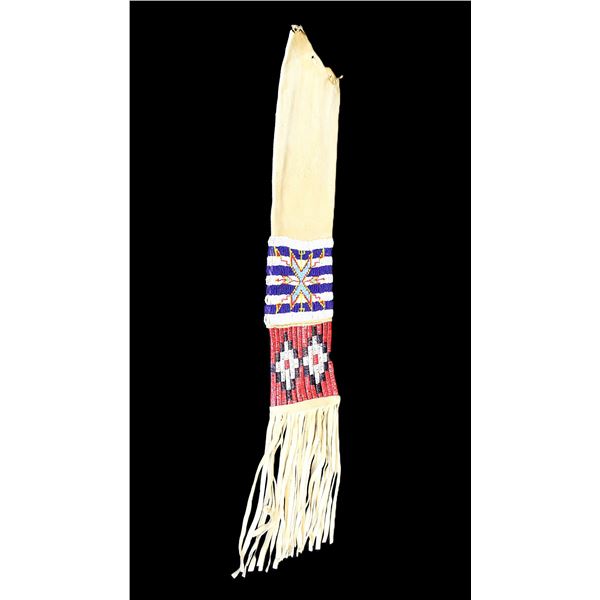 Contemporary Quilled Beaded And Fringed Pipe Bag- 28" X 4.5"