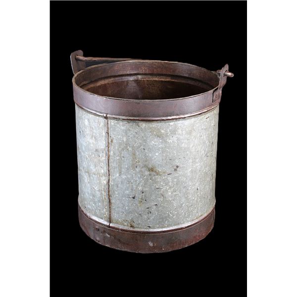Vintage Iron Milk Pail With Handle- 13.5" X 12.5"