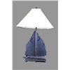Image 2 : Metal Cowboy Lamp With Leather Shade- Works