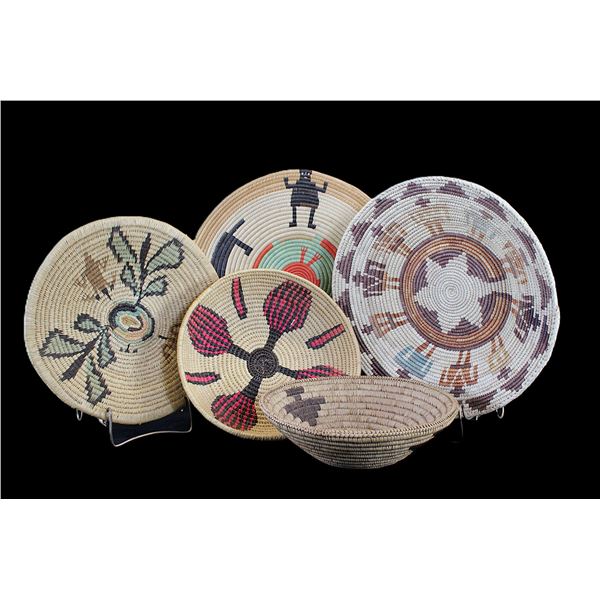 5 Native Style Baskets- 10"-14"