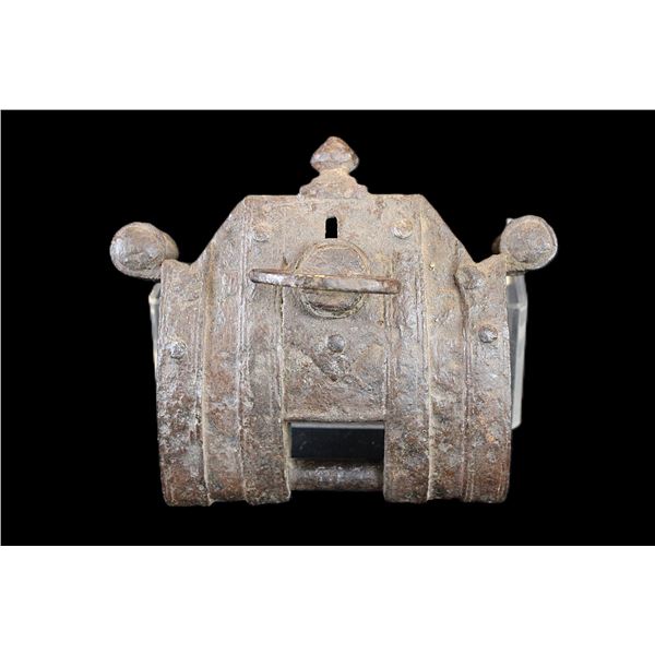Very Early Hand Forged Jail Lock- 7" X 5.75"