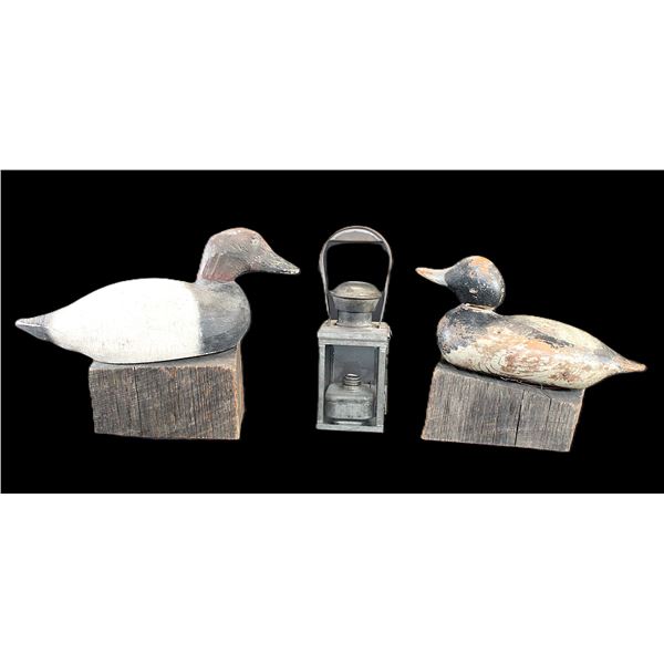 Ward Bros Hand Carved Decoy On Block- Marty Hanson Hand Carved Decoy On Block- Drukolis CSD-55 Keros