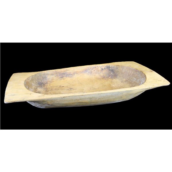 Hand Carved Primitive Dough Bowl- 39" X 17" X 7.5"