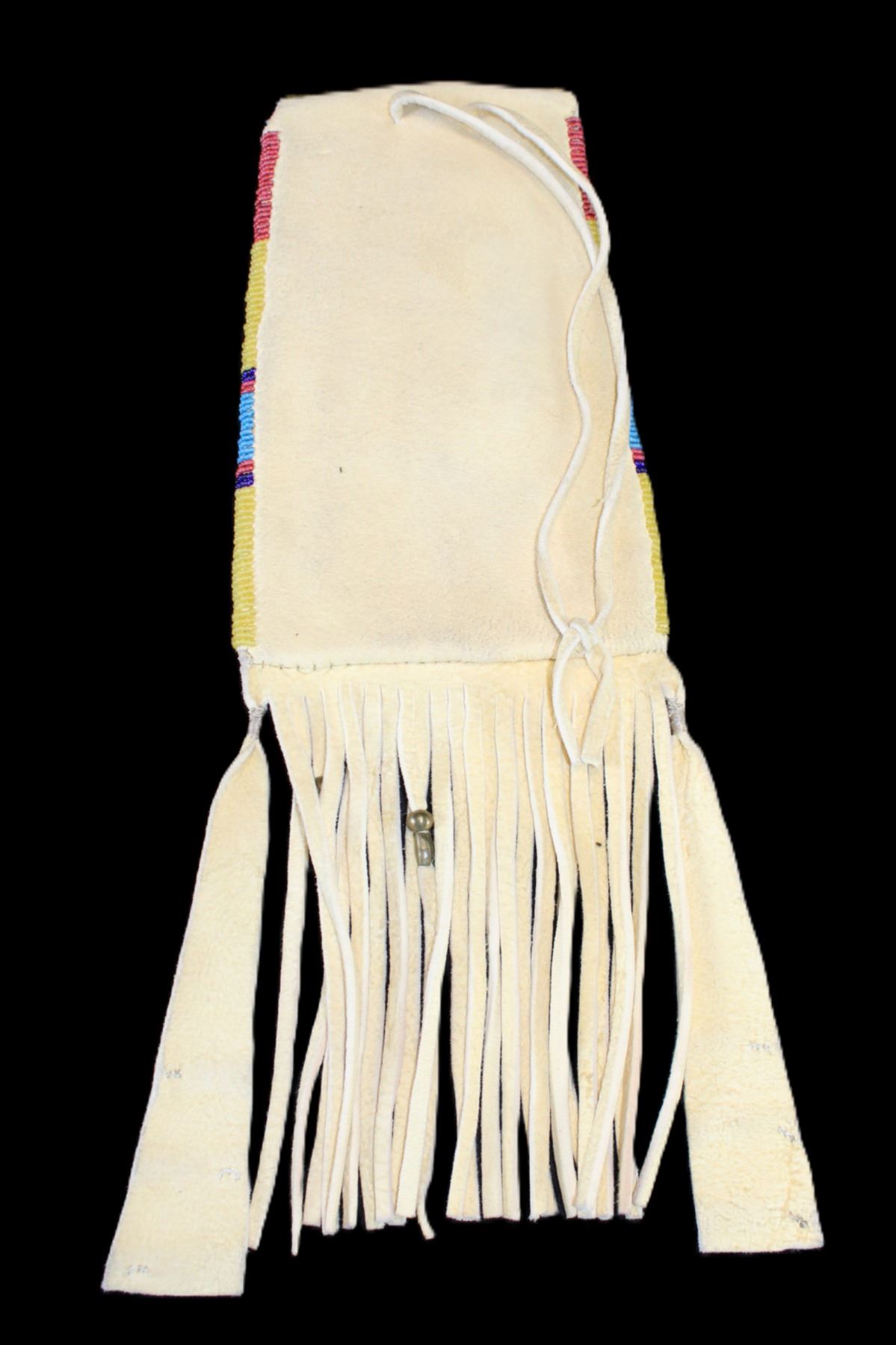 Contemporary Crow Beaded And Fringed Mirror Bag- Smoked Elk Hide ...