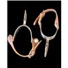 Image 3 : Inside Marked Crockett Silver Overlaid Leaf Pattern Spurs- 1" Bands- 2.5" Shanks- 2" Rowels- Chap Gu