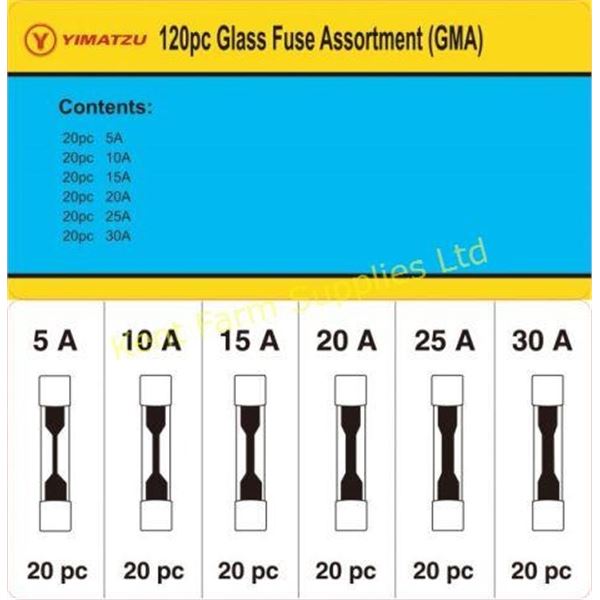 NEW GLASS FUSE KIT-GMA GLASS AUTO (120PCS)