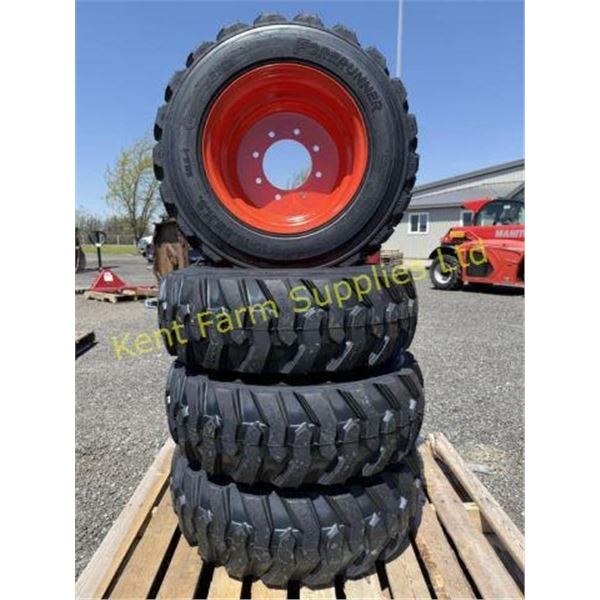 4 NEW 10X16.5 SKID STEER TIRES AND RIMS