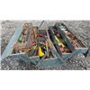 Image 3 : ANTIQUE METAL TOOL BOX AND TOOLS