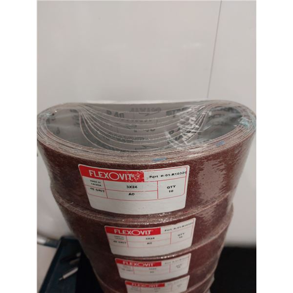PAQ. DE 10 PAPIER SABLÉ FLEXOVIT GRIT 40, 3" X 24"