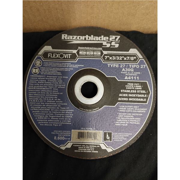 BOITE DE 10 DISQUE ABRASIFS RAZORBLADE,  7" X 3/32" X 5/8"