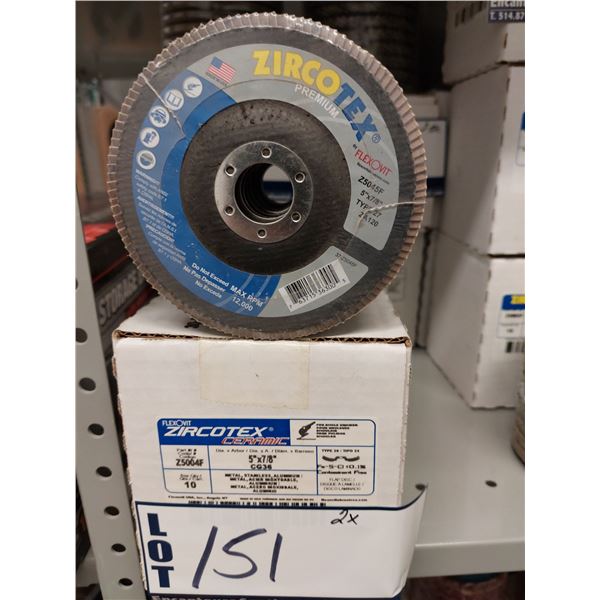 BOITE DE 10 DISQUE À SABLE ZIRCOTEX CG36 5" X 7/8"