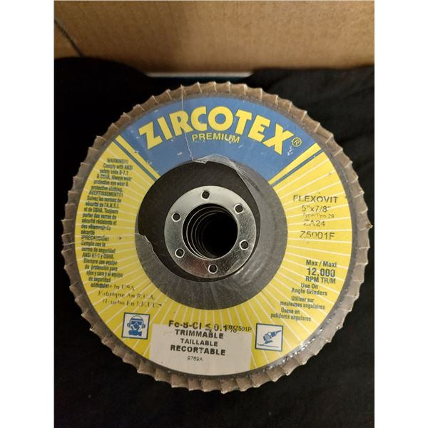BOITE DE 10 DISQUE À SABLE ZIRCOTEX Z5001F 5" X 7/8"