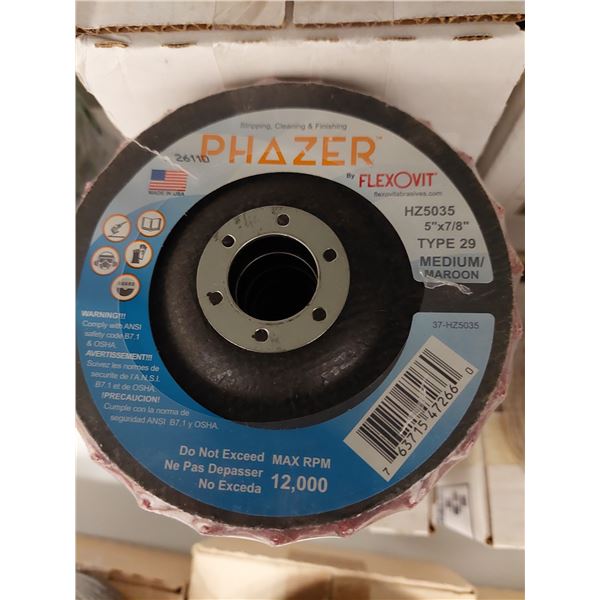 BOITE DE 10 DISQUE À LAMELLES PHAZER 5" X 7/8" HZS635 MED