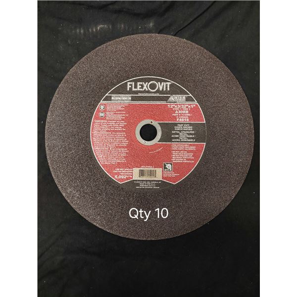 BOITE DE 10 DISQUE POUR MÉTAL FLEXOVIT 12" X 3/32" X 1" COUPE RAPIDE