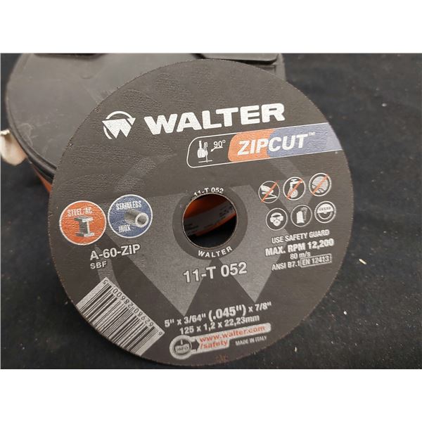 BOITE DE 25 DISQUE À TRONÇONNER ACIER + INOX WALTER 5" X 3/64" X 7/8"