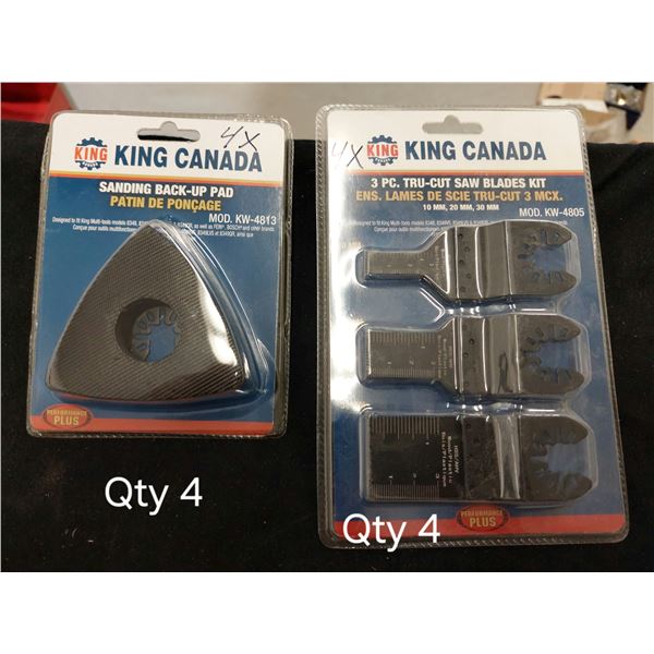 LOT DE 4 PQ DE LAMES ET 4 PAQ DE PATIN DE PONÇAGE KING CANADA