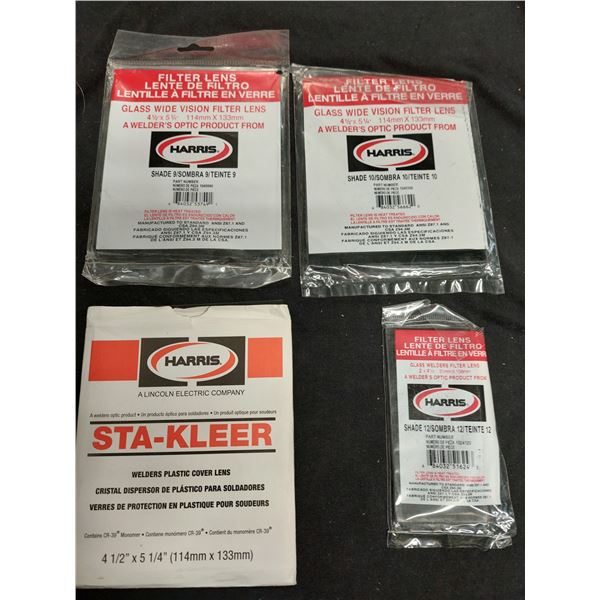 LOT DE 85+ VITRES ASST. POUR CASQUE DE SOUDURE