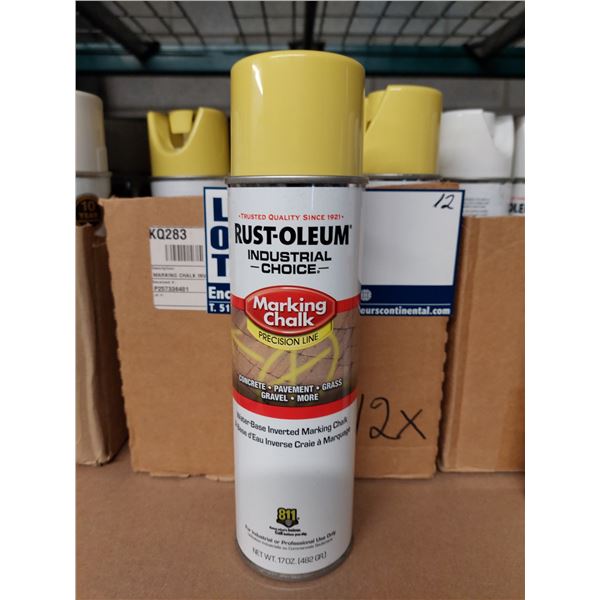 CANETTES DE PEINTURE CRAIE À MARQUAGE JAUNE 17 OZ MARKING CHALK