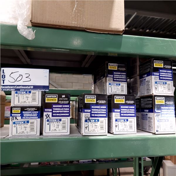 LOT DE 35 BOITES DE VIS MAÇONNERIE ASST. SIMPSON