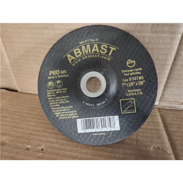 BTE/25 DISQUES POUR MÉTAL ET STAINLESS 7" X 1/4" X 7/8" ABMAST