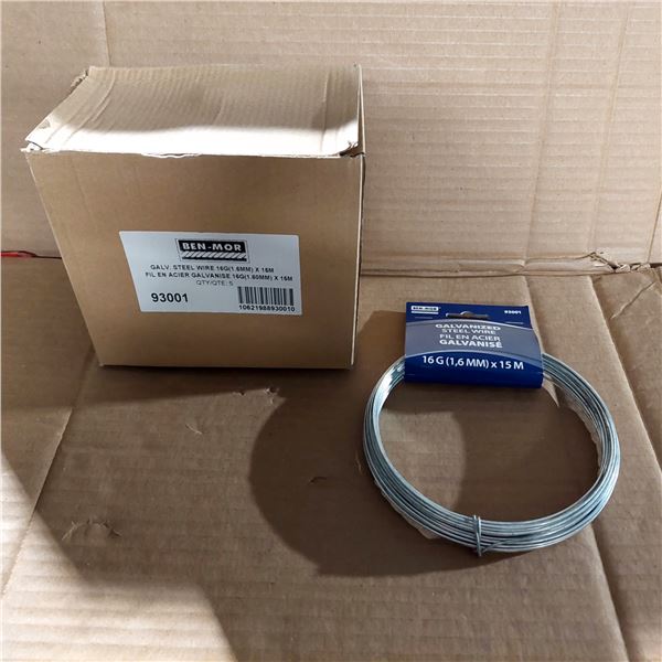 BTE/5 FILS EN ACIER GALVANISÉ 16 GA (10 MM X 15 M) BEN-MOR