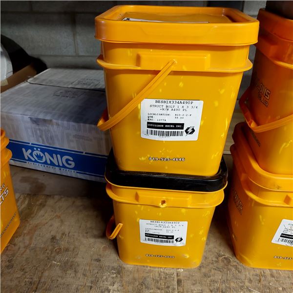 LOT DE 100+ BOULONS 1" X 3-3/4"