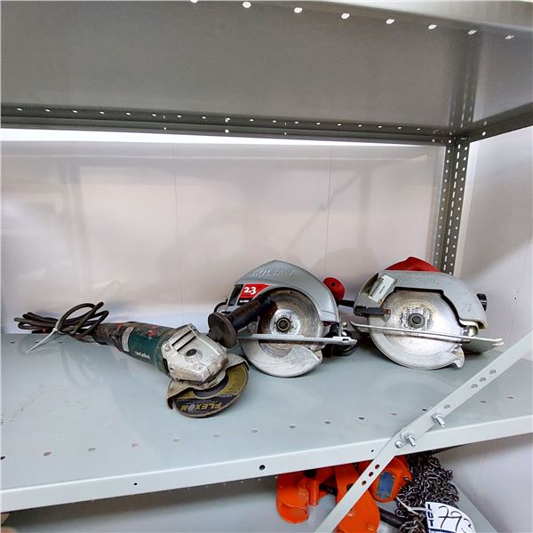 LOT DE 2 SCIES RADIALES + 1 GRINDER