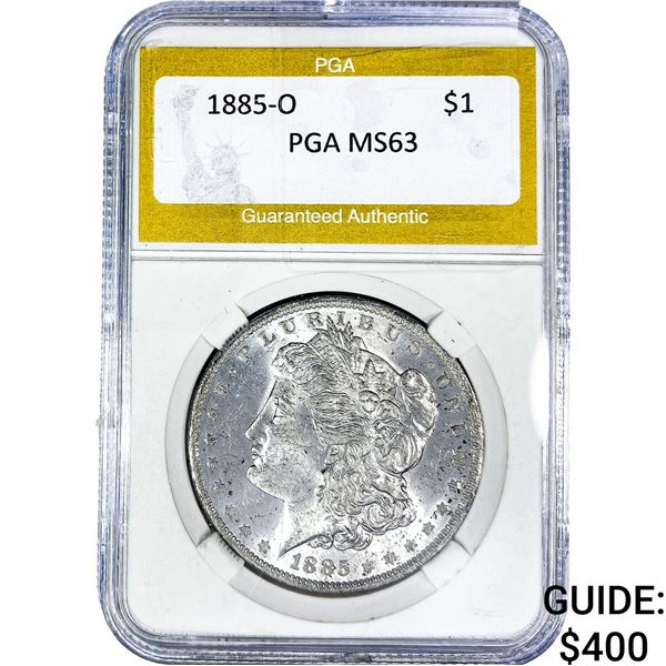 1885-O Morgan Silver Dollar PGA MS63